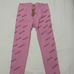 SKIMS Rhinestone Logo Pointelle Legging in Bubble Gum size L